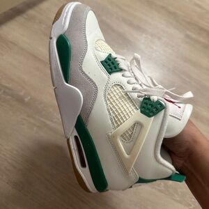 White and Green Sneakers